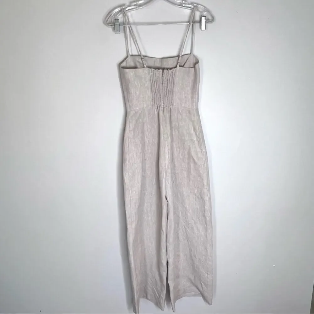 Reformation Overland Linen Wide Leg Jumpsuit Sz 0